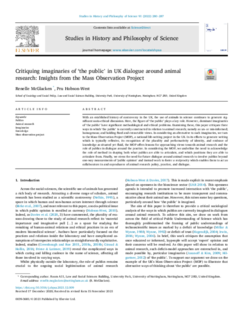 Critiquing imaginaries of ‘the public’ in UK dialogue around animal research - Insights from the Mass Observation Project